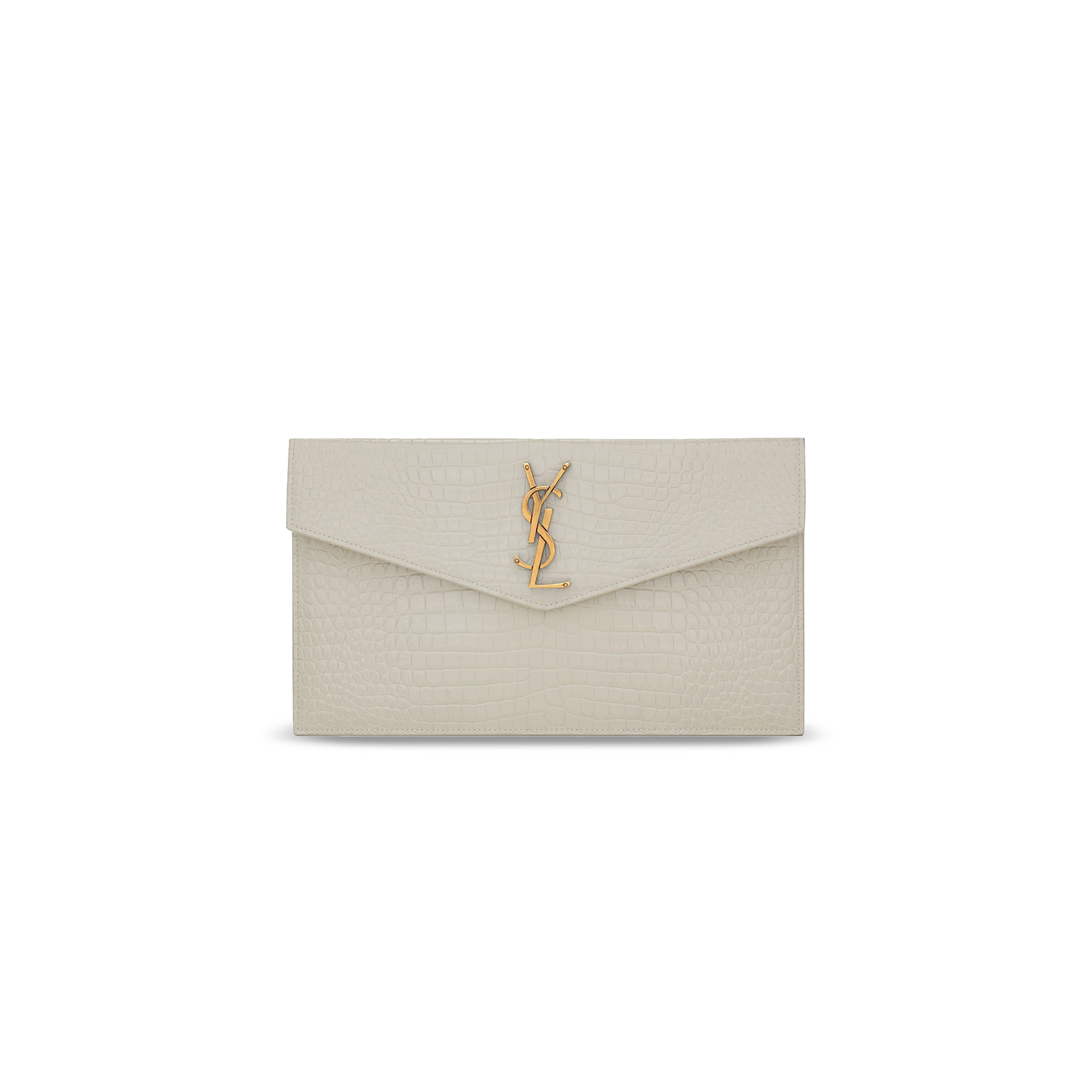 YSL UPTOWN POUCH IN CROCODILE-EMBOSSED 565739 (27*16*2cm)